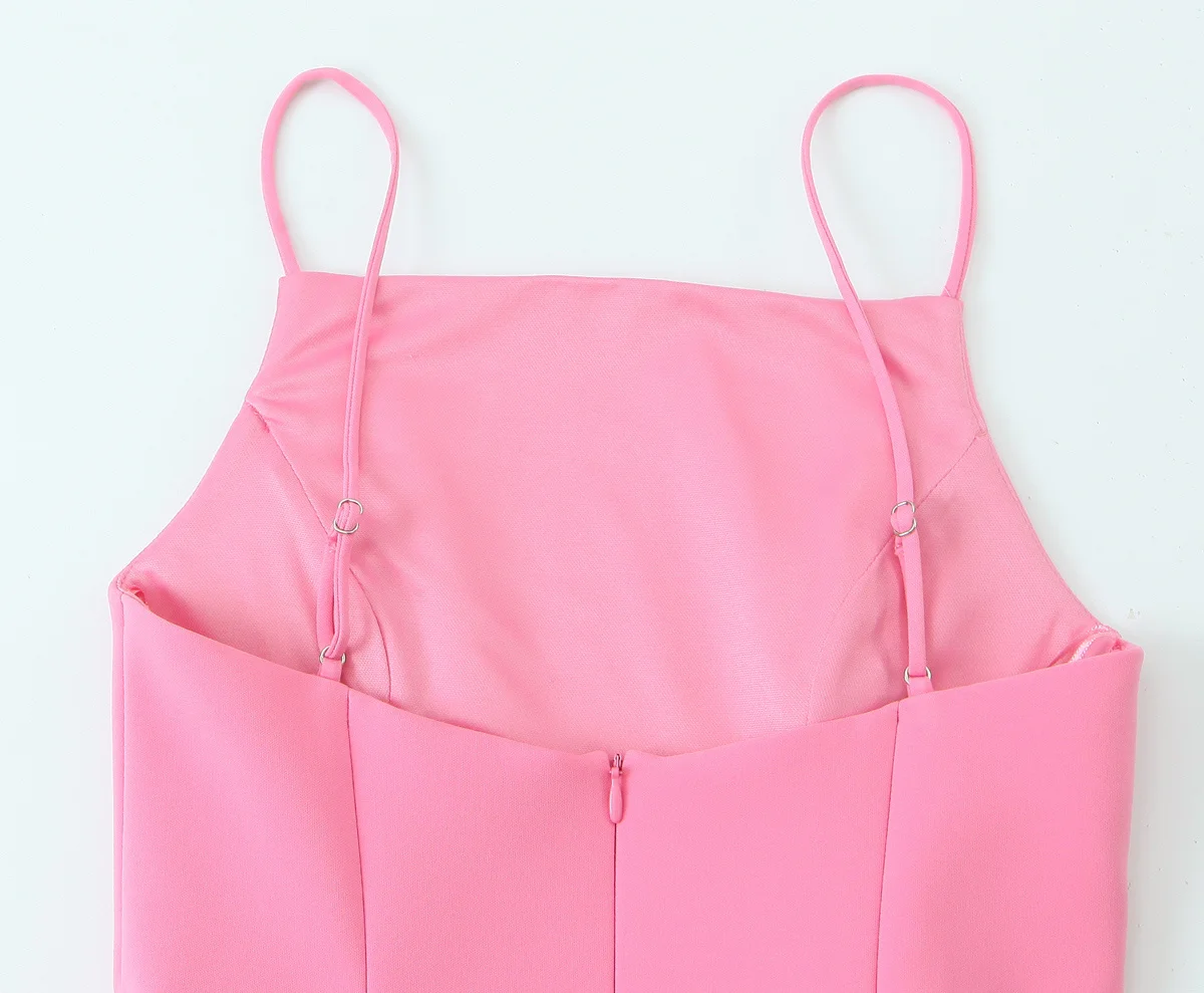 TFMLN Pink Spaghetti Strap Mini Dress: Slim A-Line Party Fashion 15 kf S8dcf85ef886e4d86b36c1d8f54bc3f58w