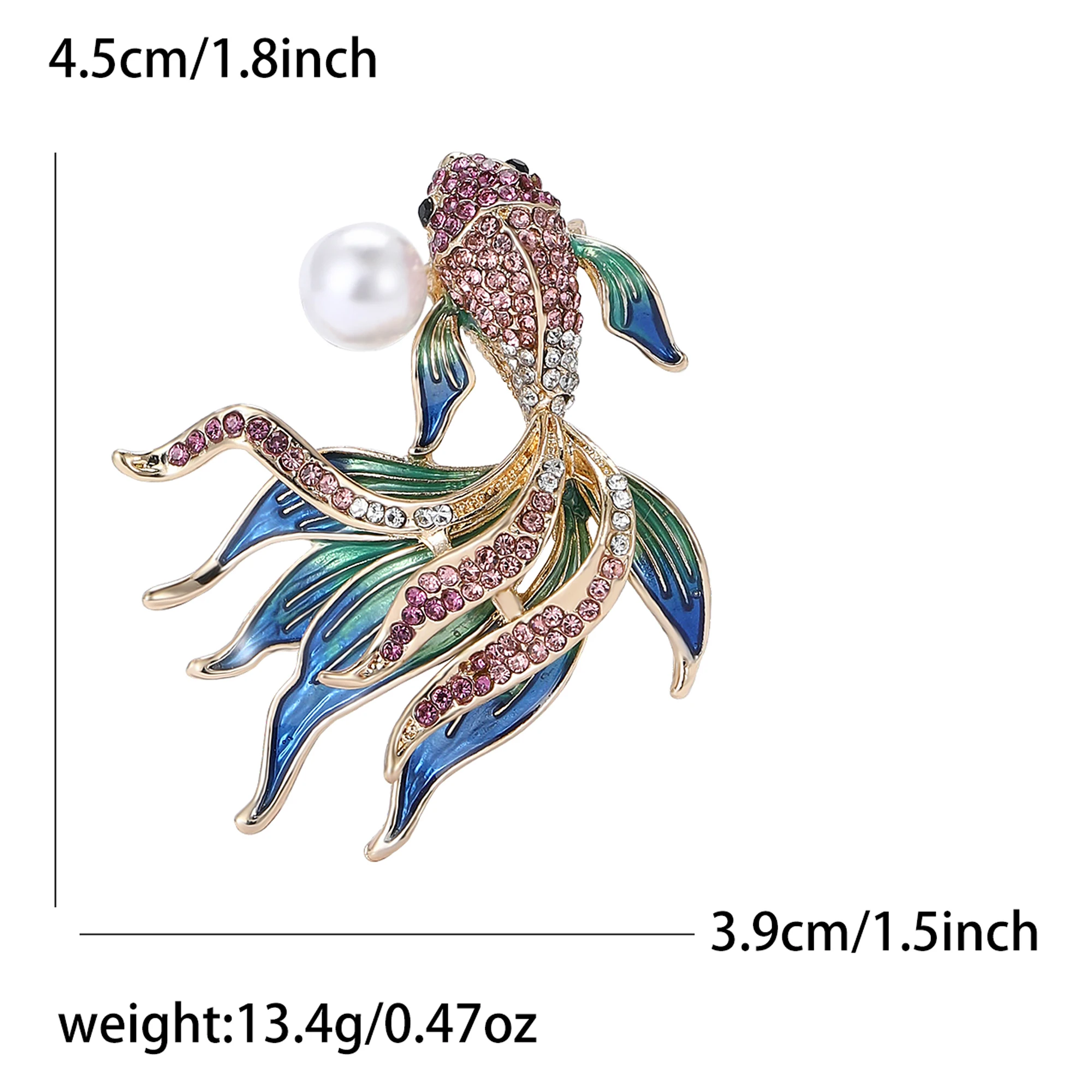 Rhinestone Goldfish Brooch: Pearl Aquatic Life Pins, Office/Party Gifts 24 kf S8f1e319bb5244d8e9767f1d442ae5a8aX