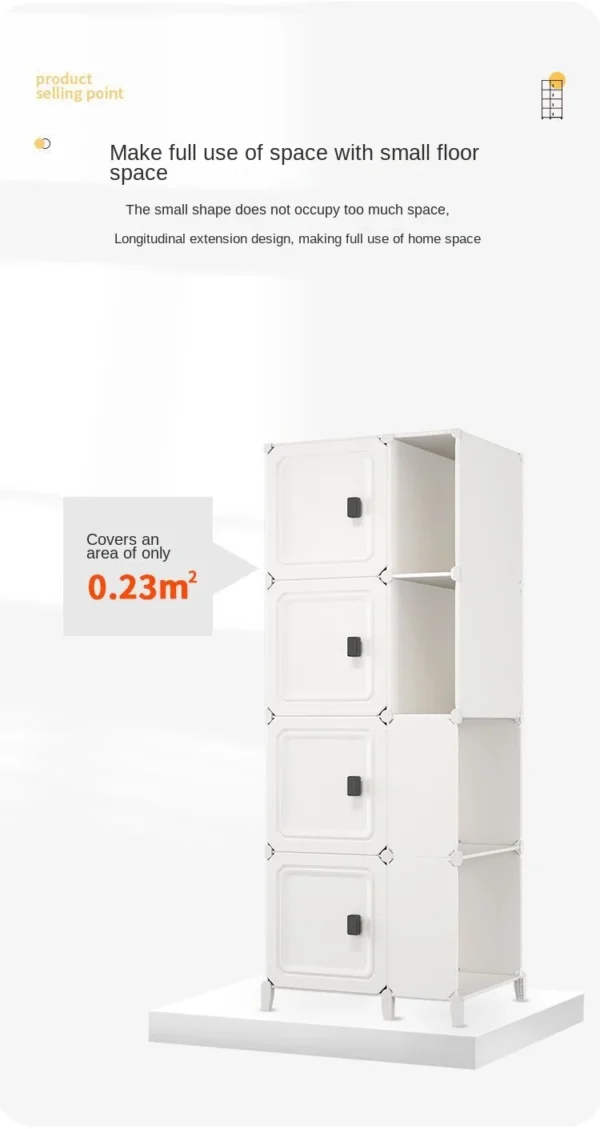 Bedroom Household Multilayer Single Door Folding Storage Cabinet Locker Collapsible Dustproof Wardrobe Goods Shelves Furniture - Image 6