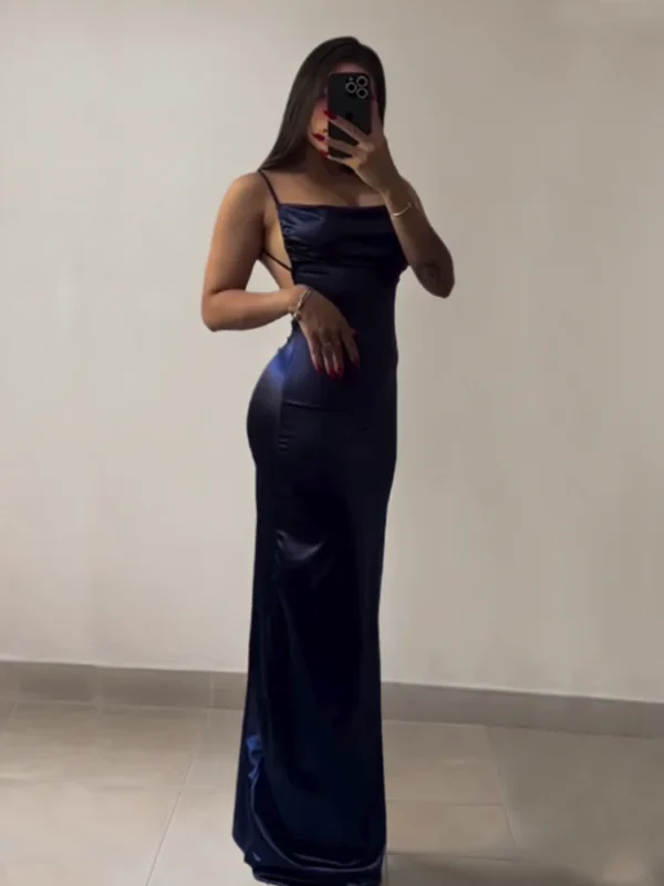 2024 Europe and the United States explosive new cross-border dress summer senior sense Y2K sexy halter Spice Girl dress - Image 3