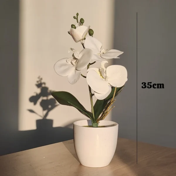Bonsai Simulated Butterfly Orchid Artificial Potted Plant Desk Dining Table Home Office Vase Wedding Home Room Decoration Gift - Image 6
