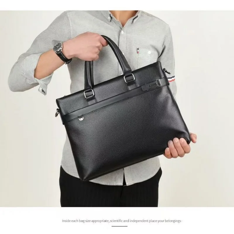 First Layer Cowhide men's Briefcase genuine leather business handbag computer bag high quality men's Shoulder crossbody bag