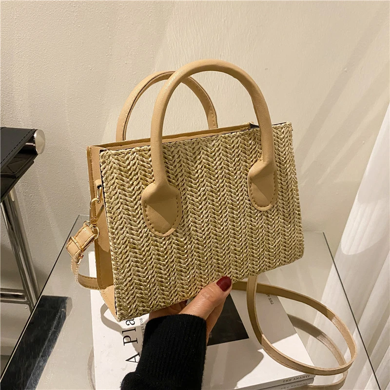 Grass Woven Crossbody Bag: Japanese Flower Handbag, Fashion Shoulder Bag 33 kf S9a44bd85ef1b4fb2bdd8076130e843b9f