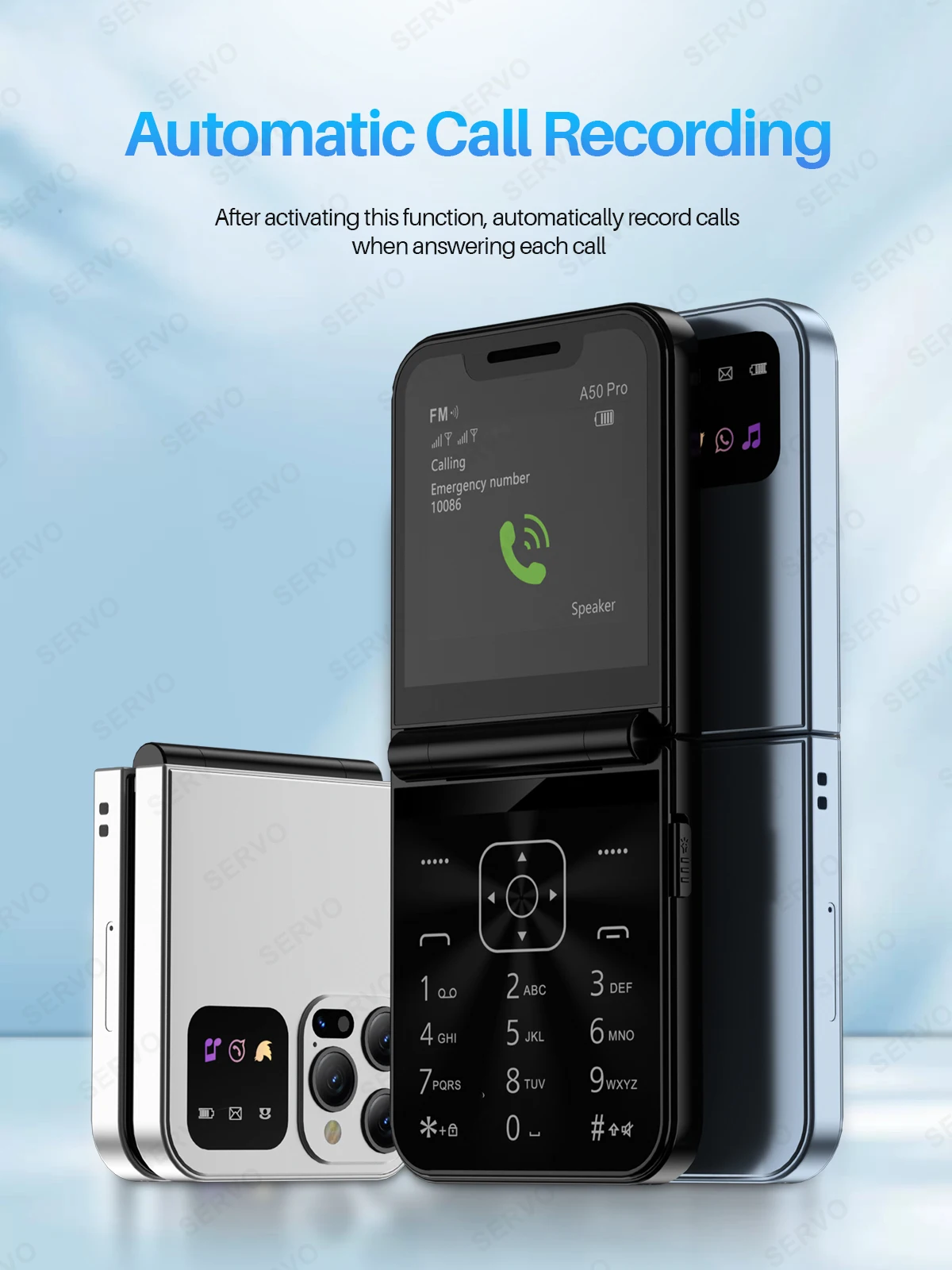 SERVO A50 Pro Foldable Phone: Dual SIM GSM, Electric Torch, Type-C 13 kf S9d75aa7339dd47a3ac22c3bea2e8e6182