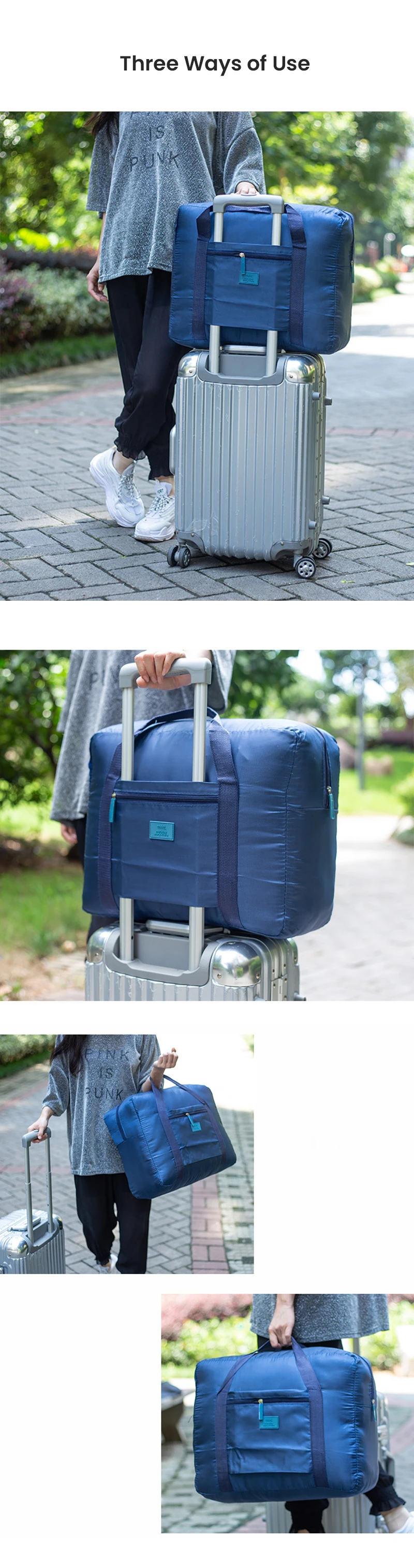 Lightweight Foldable Travel Duffel Bag: Unisex Tote Carry-On Weekender 8 kf S9dd96d350e9a4acabb76f722485da21dP