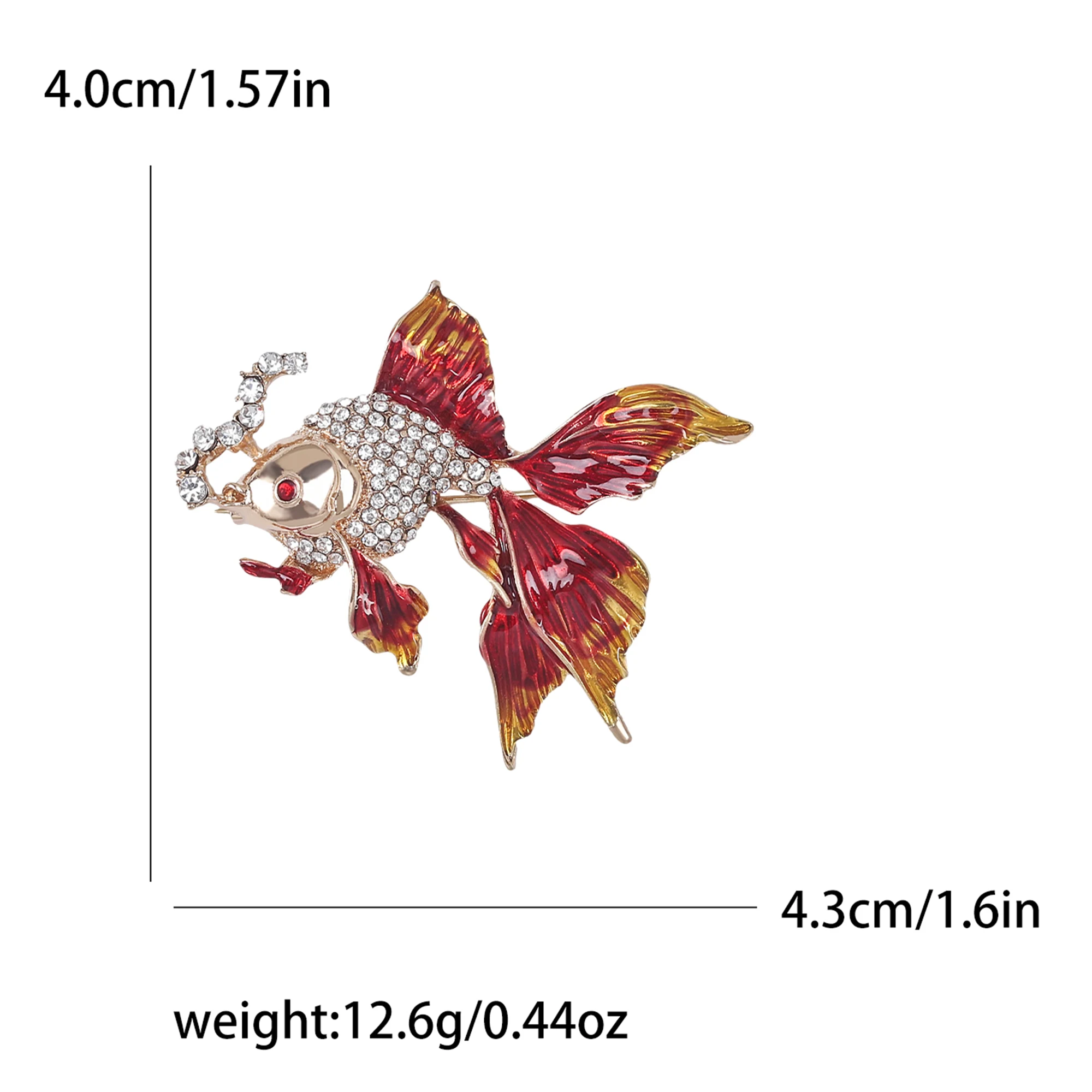 Rhinestone Goldfish Brooch: Pearl Aquatic Life Pins, Office/Party Gifts 21 kf S9ec0864958b14f70a60d7ffd1e6eae828