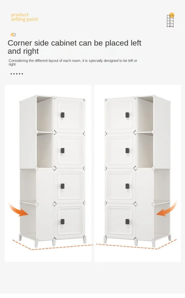 Bedroom Household Multilayer Single Door Folding Storage Cabinet Locker Collapsible Dustproof Wardrobe Goods Shelves Furniture - Image 5