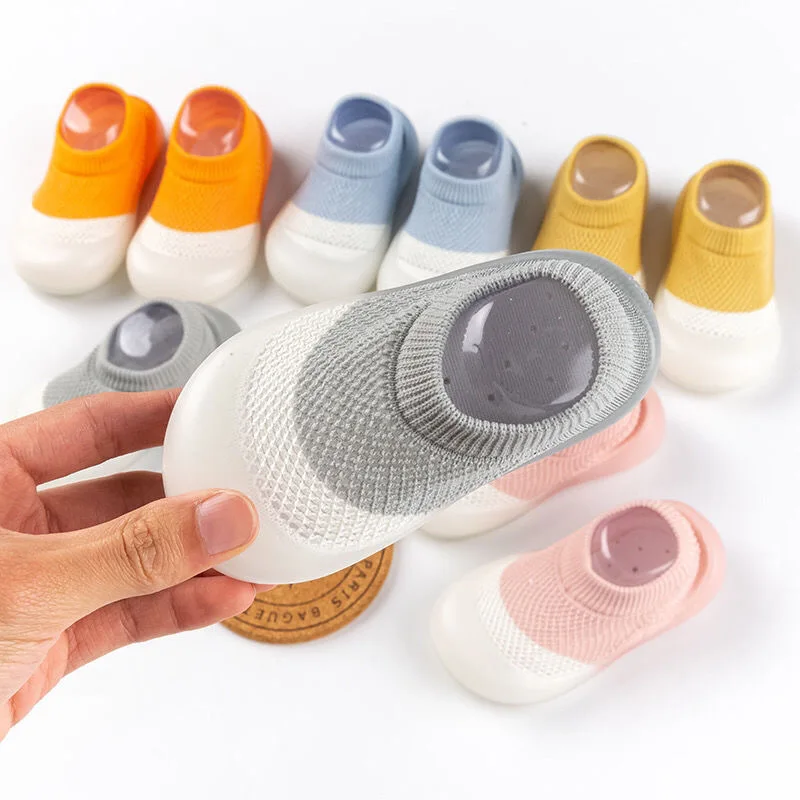 Summer New Combed Cotton Anti slip and Breathable Children's Soft Sole Shoes Baby Walking Shoes Mesh Faced Baby Floor Socks