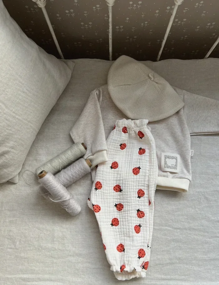Organic Cotton Baby Pants: Newborn Toddler Cute Print Soft Muslin Capris 31 kf Sa1da7061817342e0a17985996834aa6fl
