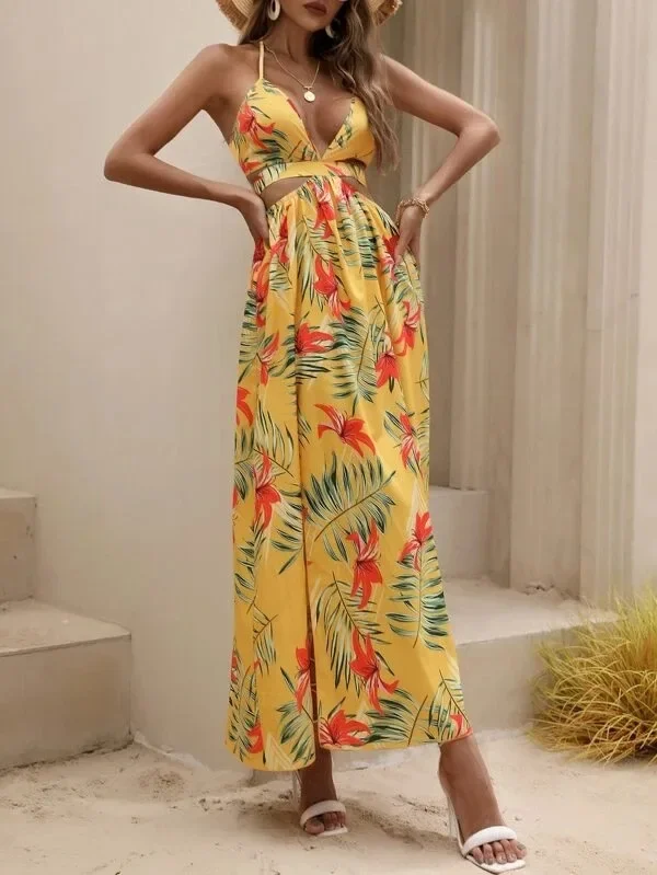 Elegant Bohemian Printed Dress: Sexy Bareback Bow Split Beach Party Wear 19 kf Sa1ec570795884882a83bd54784ed182ad