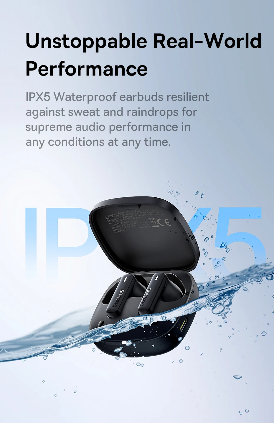 Baseus Bowie E19: Bluetooth 5.3, Big Bass 12mm Drivers, IPX5 Waterproof 12 kf Sa1fb1a4ee301445bb5b9b3301b4ac50eb
