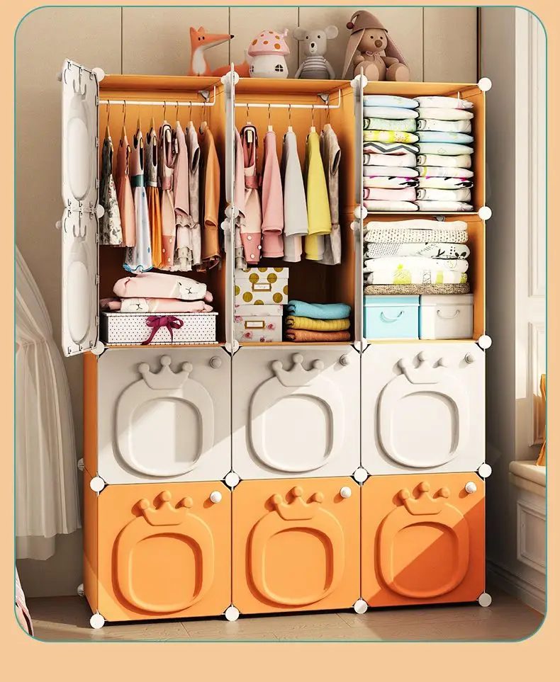 Folding Wardrobe: Simple Plastic Collapsible Cube Storage Locker for Baby/Home 16 kf Sa217589d36134933bbbb20651f3d68c02