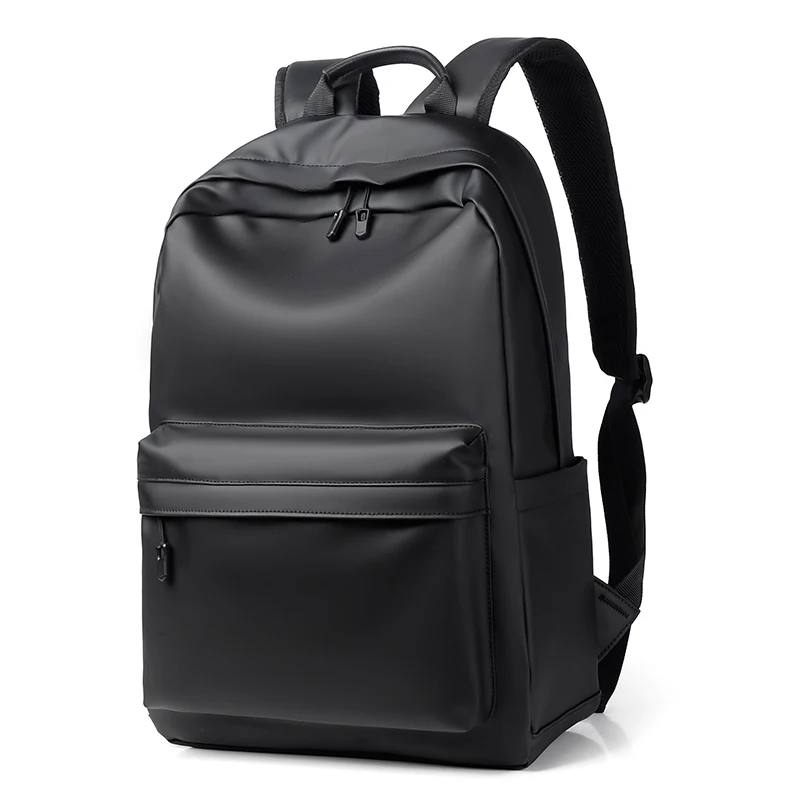 New Fashion Men Leather Backpack Black School Bags for Teenager Boys 15.6 Inch Laptop Backpacks Mochila Masculina High Quality