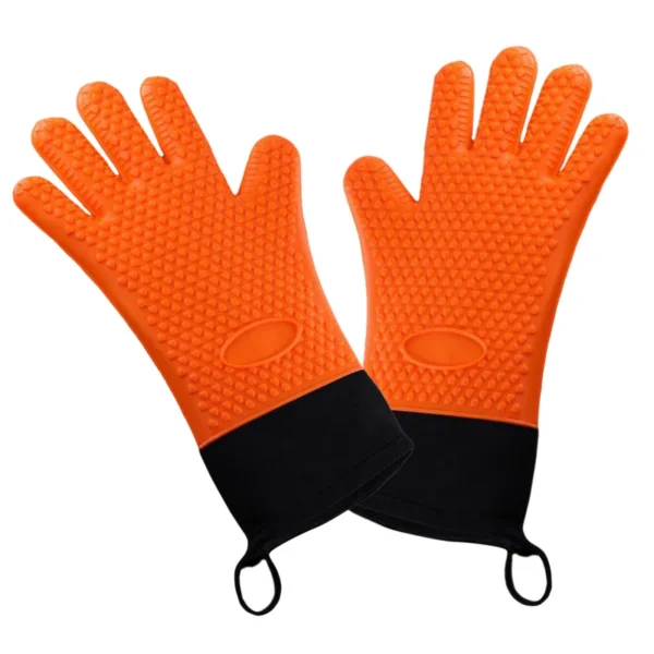 1Pc Double Layer BBQ Oven Gloves Silicone for Cooking Grilling Waterproof Mitts kitchen utensils oven mitts - Image 5