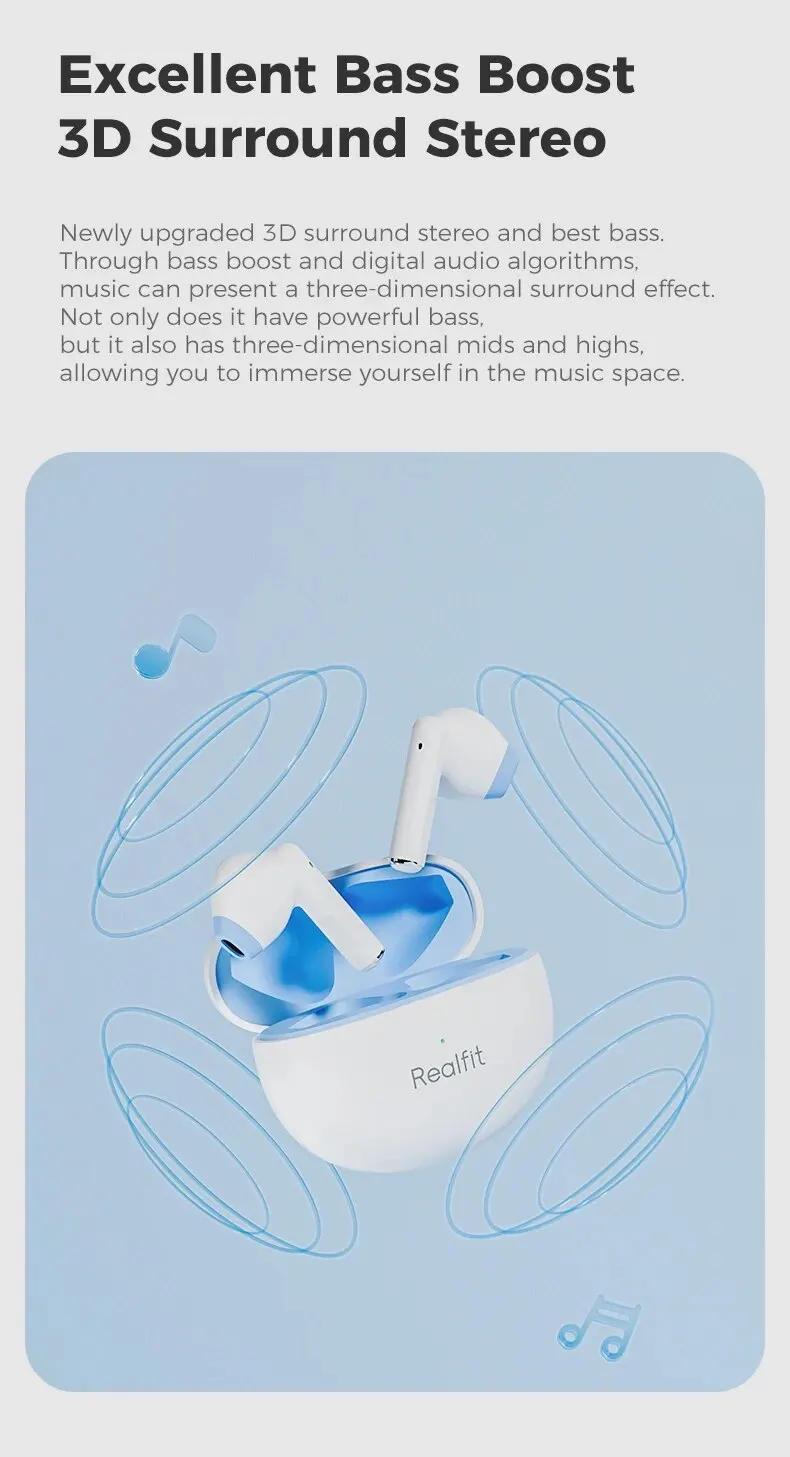Realfit F2 TWS Bluetooth Earphone: Excellent HIFI Quality Wireless Earbuds 11 kf Sac4d851f4e8941658929167d27d5bd36u