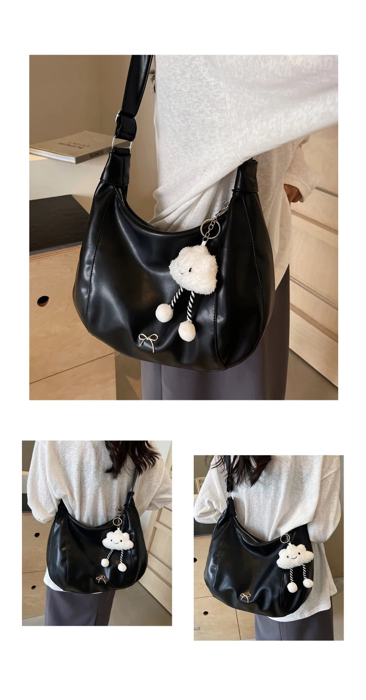 Large Capacity Underarm Shoulder Bag: Women's Crossbody Bag w/ Gift Doll 17 kf