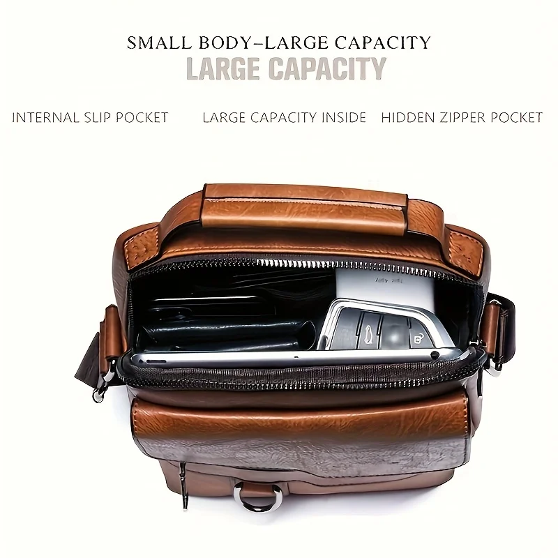 Men's Casual Crossbody Briefcase Backpack: Vertical Flap Messenger Bag 13 kf Saf841fee243344aaa500811f682f3c358
