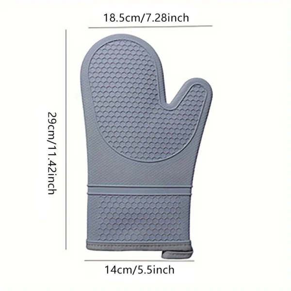 Heat Resistant Silicone Oven Mitts Set with Soft Cotton Lining, Long Flexible Thick Silicone Oven Gloves, Kitchen Mitt - Image 2