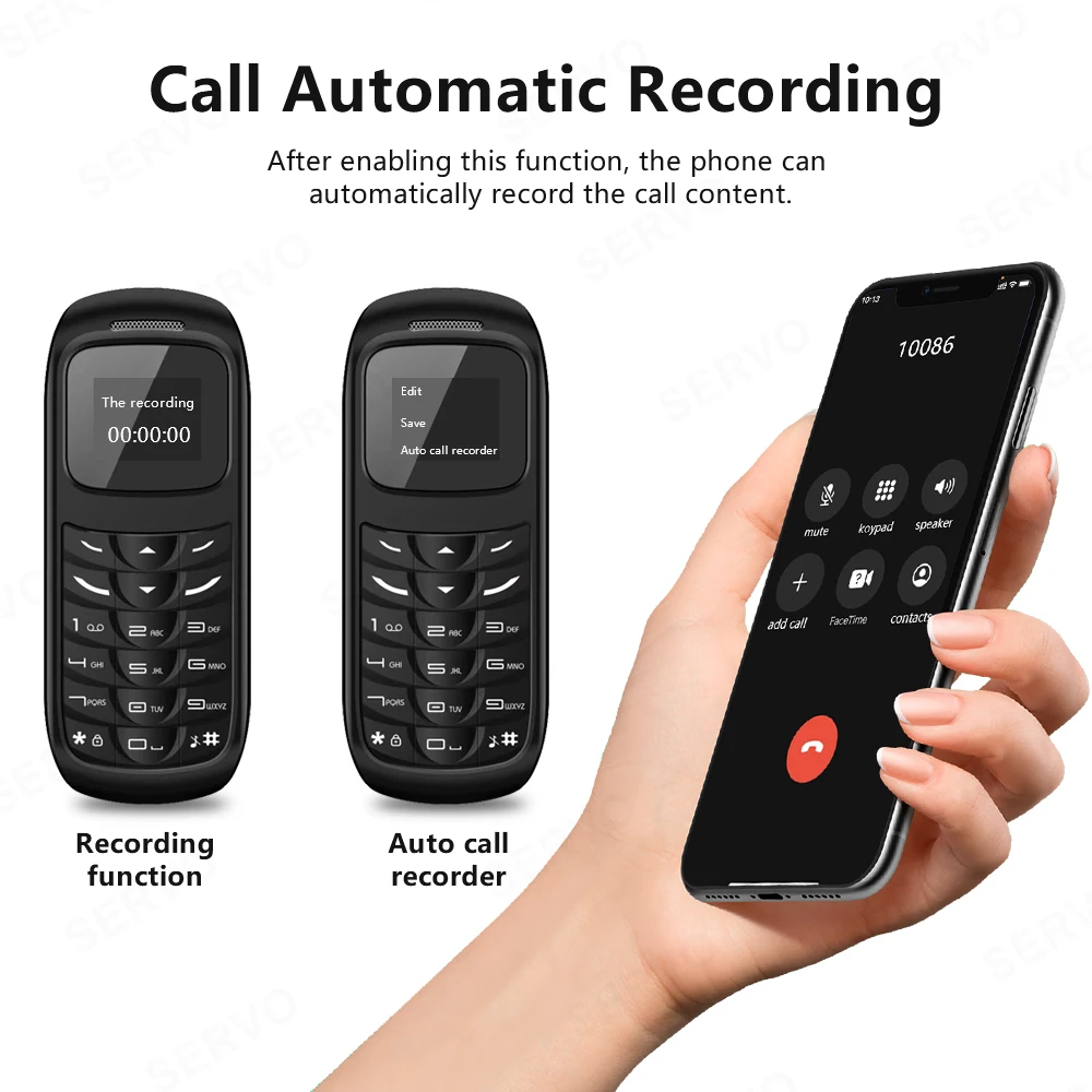 SERVO 2G GSM Mini Phone: Auto Call Record, Magic Voice, Low Radiation 19 kf Sb1bc7cbbb4684dedb5d27d5aee216c1aK