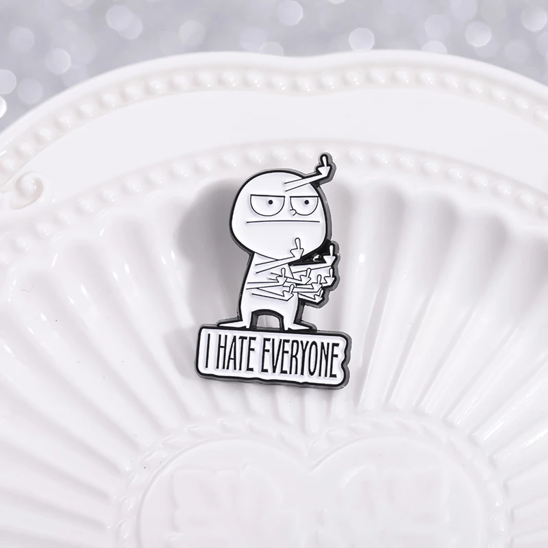 "I Hate Everyone" Brooch: Funny Enamel Pin for Backpack & Lapel Badge 13 kf Sb2a6cb93a5614a98a064a9f2f0ef65a23