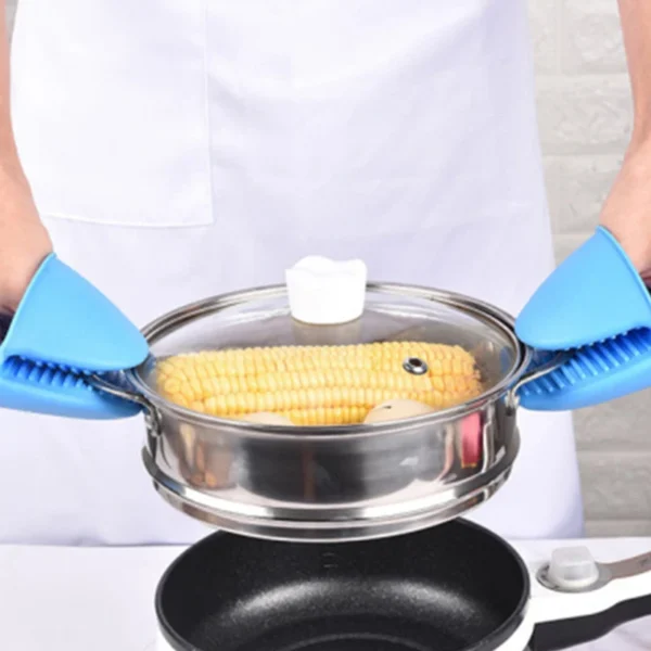 1Pc Oven Mitts Silicone Heat Resistant Pinch Mitts Cooking Pinch Grips Pot Holder and Potholder for Kitchen - Image 3