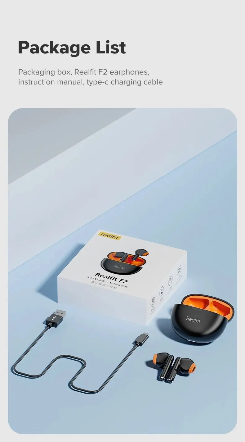 Realfit F2 TWS Bluetooth Earphone: Excellent HIFI Quality Wireless Earbuds 28 kf Sb5485e43501a403bb7763ff07a27bf53V