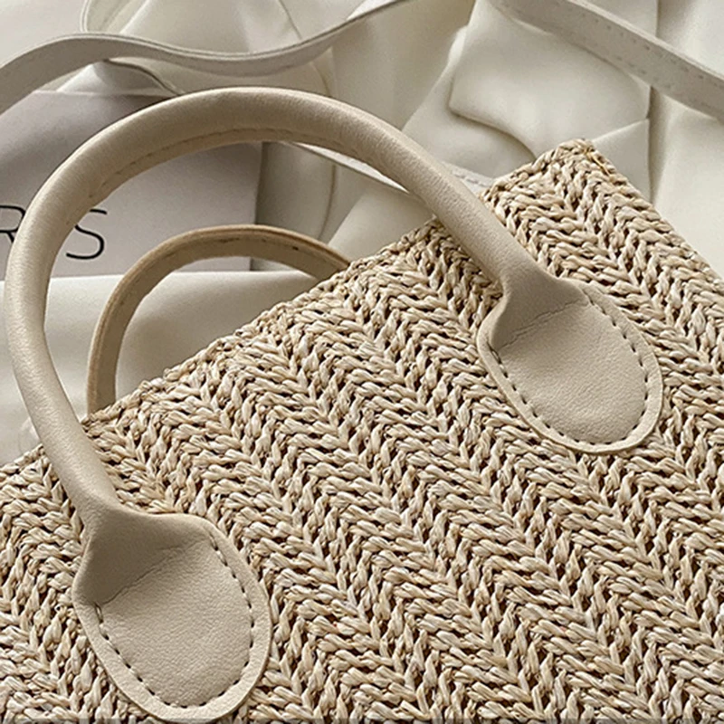 Grass Woven Crossbody Bag: Japanese Flower Handbag, Fashion Shoulder Bag 38 kf