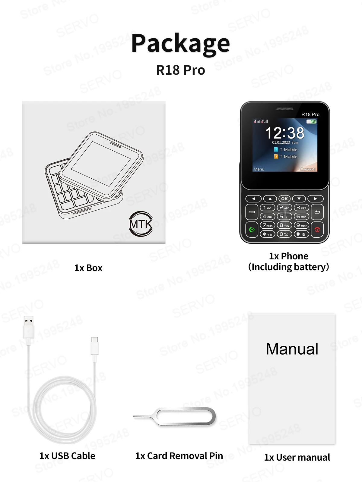 SERVO R18Pro Rotating Screen Mini Phone: Magic Voice, Button Slider, 2.4" 7 kf Sb6d3688af6694f82afec65c116bc16ad5