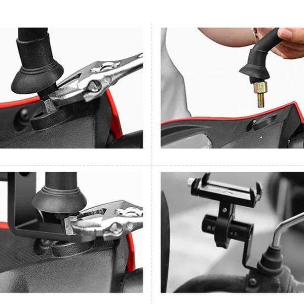 Motorcycle Phone Holder Handlebar Stand Bike Rear View Mirror Mount Extender Security Quick Lock Support Telephone Stand - Image 5