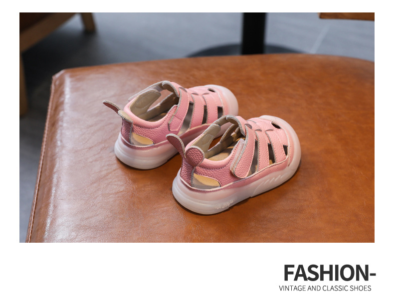 Baby Girls Boys Sandals: Genuine Leather Soft-Soled School Beach Shoes 21 kf Sb7e0de8dea994798b7a5e11a1fd1ce42N