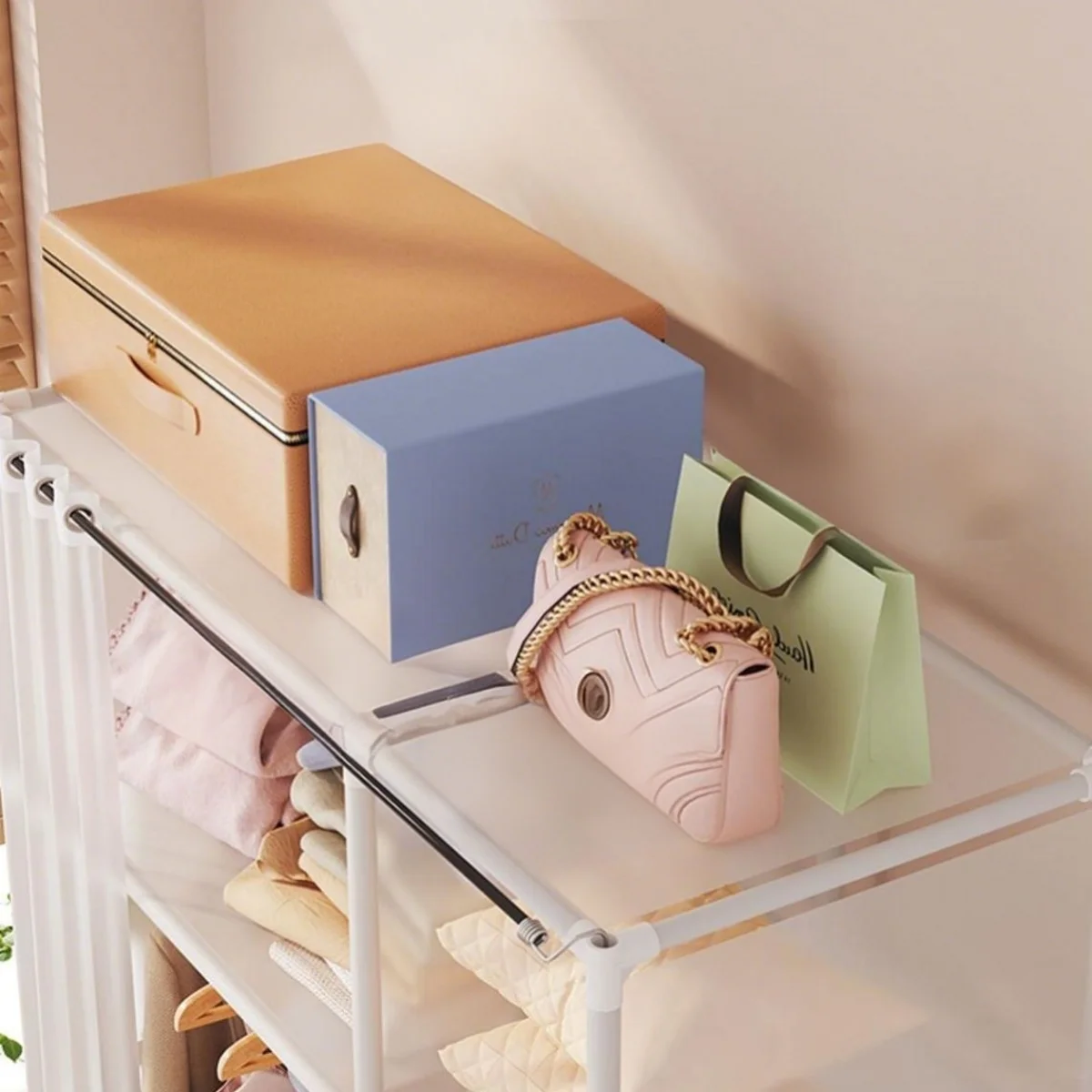 Simple Cloth Wardrobe Rack: Dustproof Closet w/ 3 Foldable Storage Bags 11 kf Sb80e1f9c84eb45e4ad4602d188ea8eb95