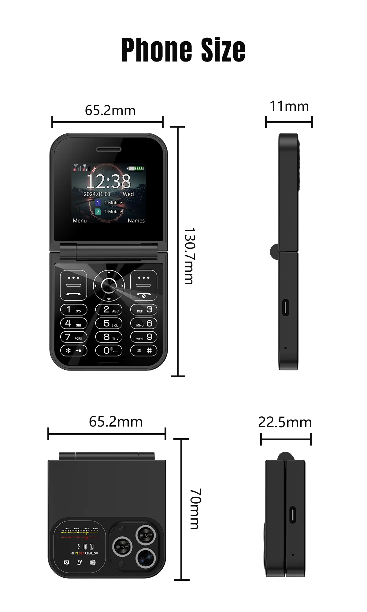 SERVO F15 Mini Flip Phone: Dual SIM, Magic Voice, Call Recording, 2G GSM 25 kf Sb8131495613947a284e974a226ba552dm