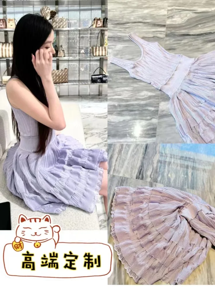 Six-Color Short Dress: High-End French Style Sleeveless Vest Stitching 14 kf Sb81bbee6ccaa4e9885aadffa34389613X