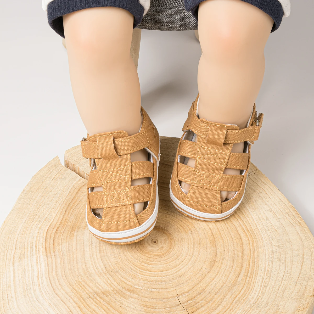 Meckior Canvas Baby Sandals: Newborn Casual Breathable First Walkers (0-18M) 14 kf Sbd99ca1713d84c35a053dc142e224f0fG