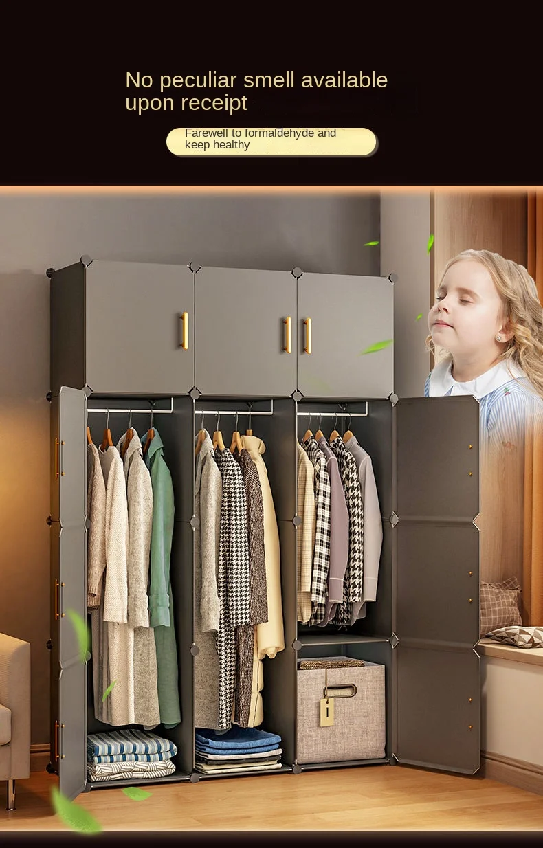Folding Wardrobe: Plastic Collapsible Sturdy Cube Storage Closet Furniture 12 kf Sbe344ed879ee4a14a8322d4947aaa8ceS