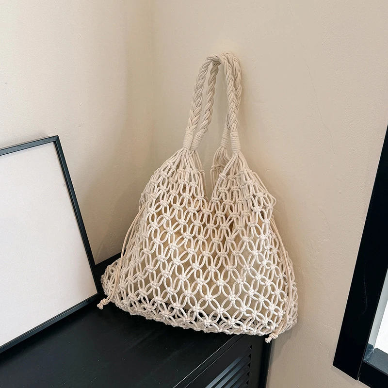 Woven Boho Shoulder Bag: Handmade Knitted Large Capacity Beach Tote 10 kf Sc2680628601b48b8bf0d824a0afdf564A