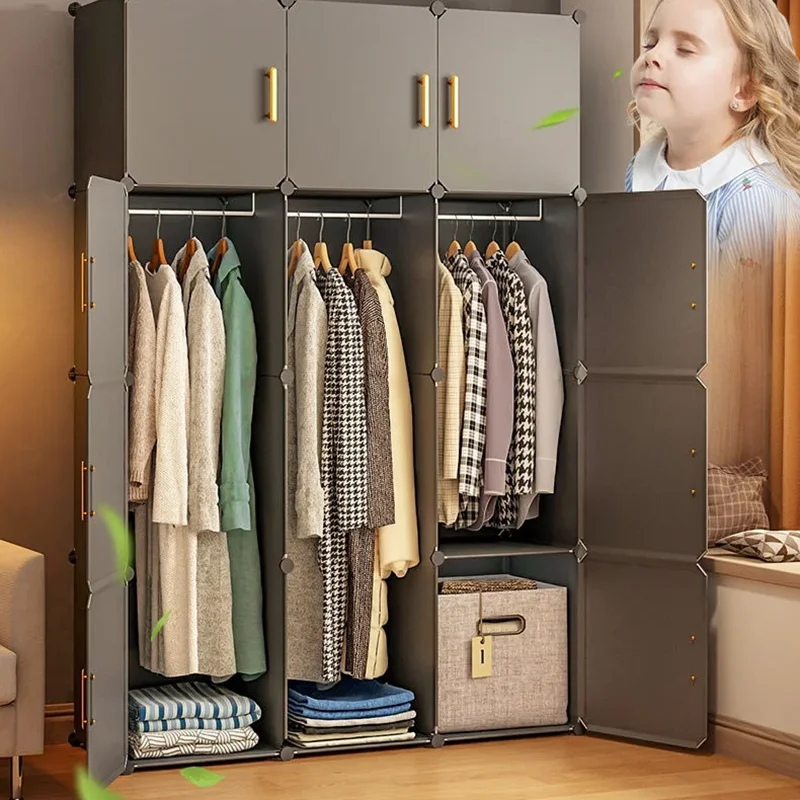 Minimalist Wardrobe Clothes Cabinets Simple Cube Storage Locke Closet Plastic Collapsible Sturdy Luxury Armario Hotel Furniture