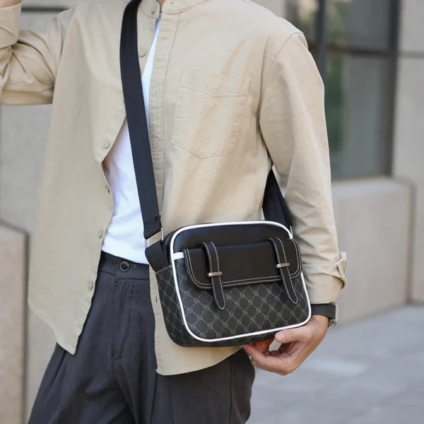 Fashion Men's Satchels Bag High Quality Soft PU Leather Male Flap Handbag Casual Men Shoulder Bag Clutches Tote Bag - Image 6