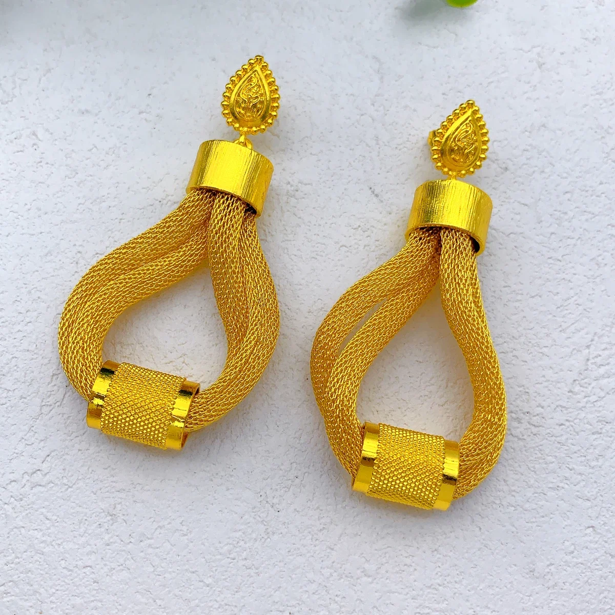 Luxury Dubai Ethiopian Set: Multilayer Necklace & Earrings (24K Gold) 11 kf Sc5807db27c734287bbd6645439b06977n