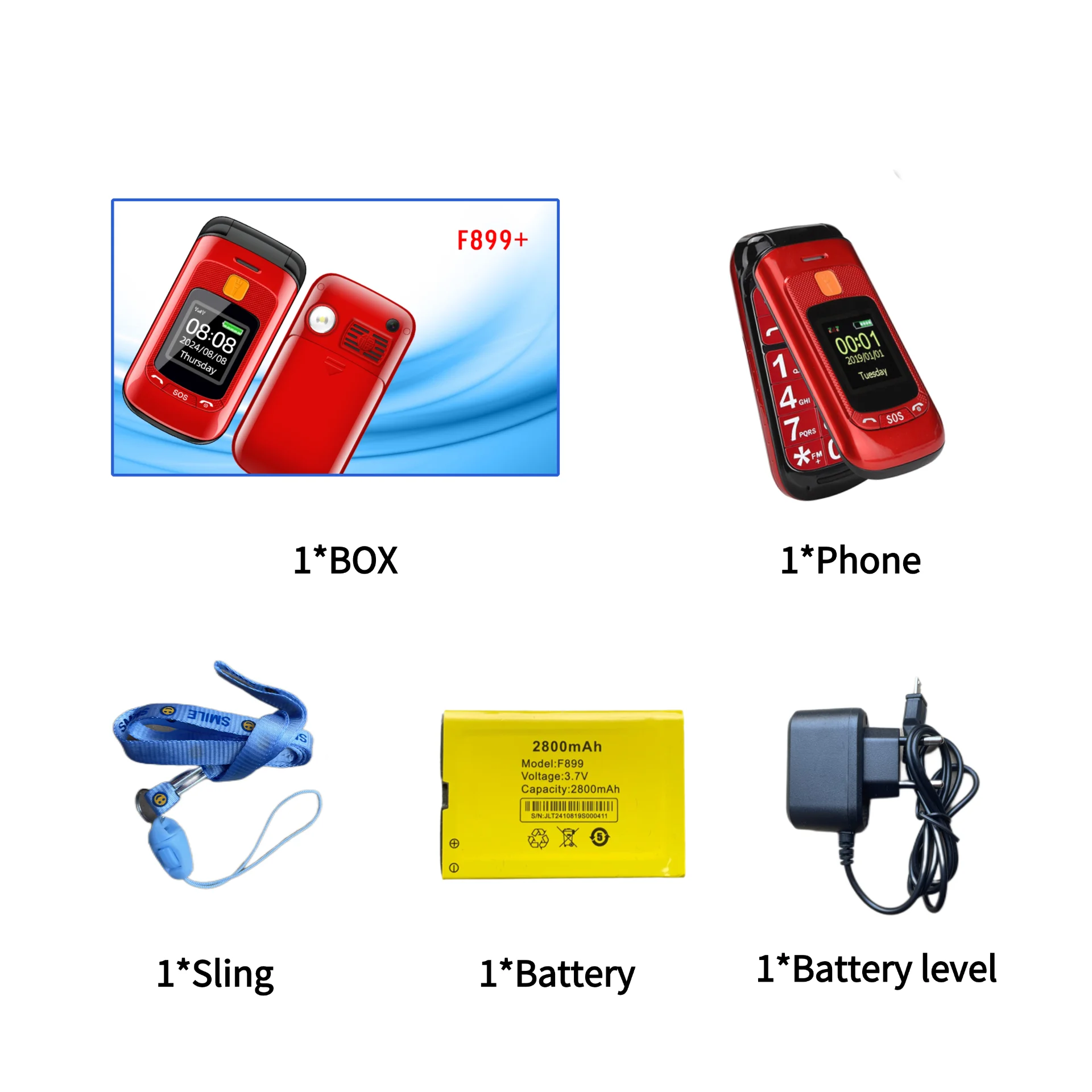 Senior Flip Dual Display Phone: Large Button, Speed Dial, SOS Call 29 kf Sc724ee50032f4a0493257810e7493c418