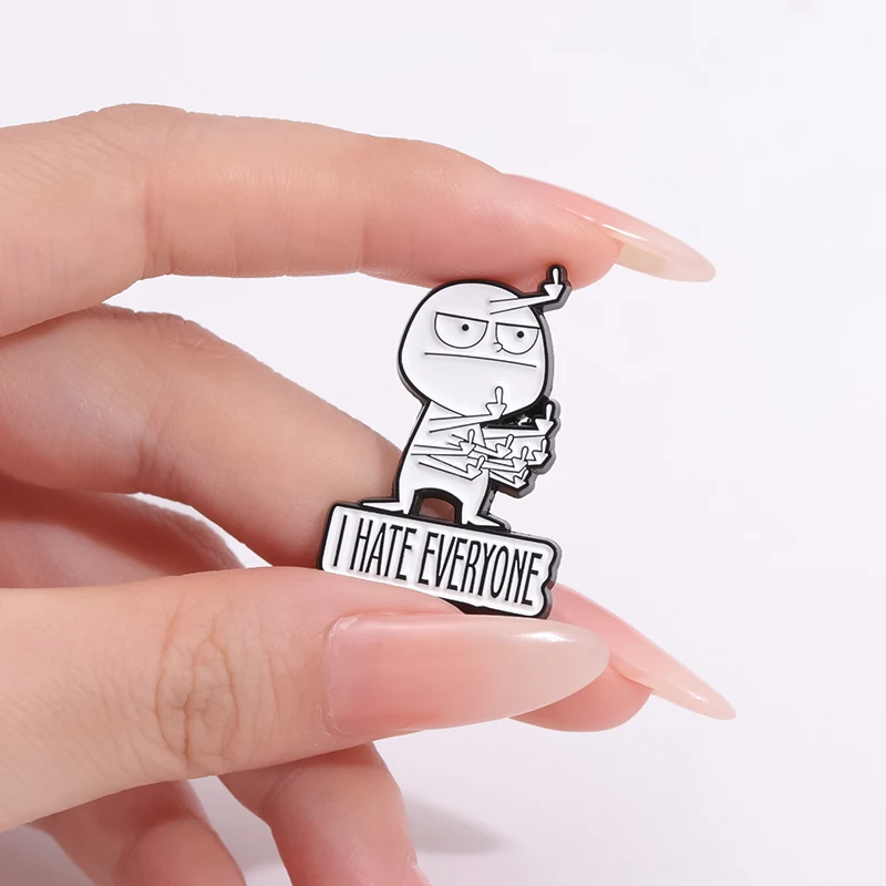 "I Hate Everyone" Brooch: Funny Enamel Pin for Backpack & Lapel Badge 8 kf Sc800b825fcfd4a40b53123399bd28714C