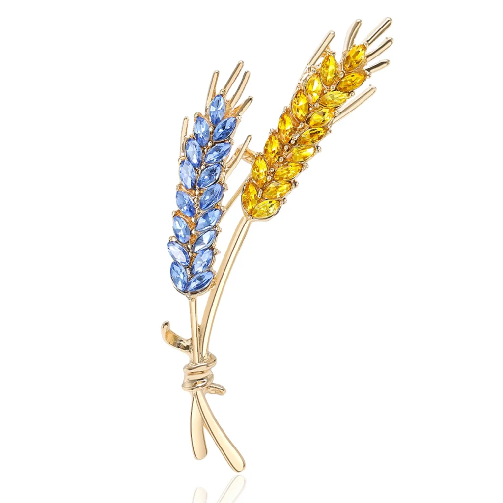 Classic Rhinestone Ear of Wheat Brooches for Women Unisex Botanical Pins Banquet Party Backpack Gifts Jewelry Accessories