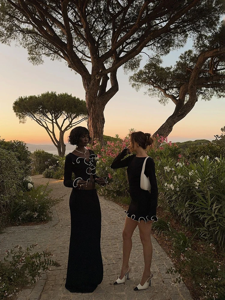 TARUXY Knit Mini Dress: Contrast Color, Slim Sweater Dress, Long Sleeve 41 kf Scbc1397b878243a3afa30eae372ba9484