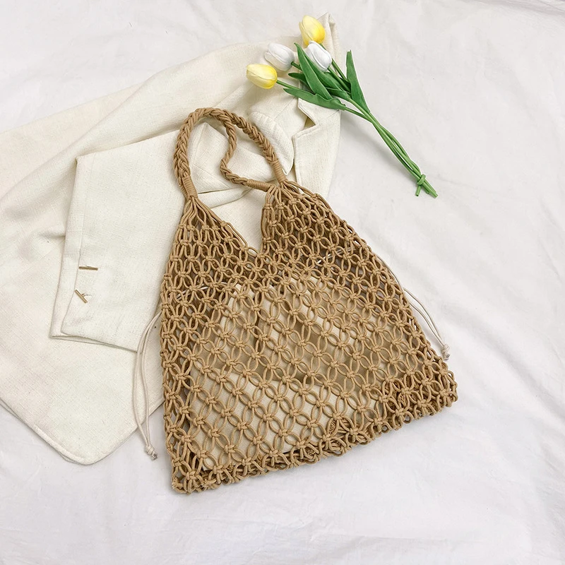 Woven Boho Shoulder Bag: Handmade Knitted Large Capacity Beach Tote 24 kf Sce106a88b1e74f2f9571f22f5f08dc39m