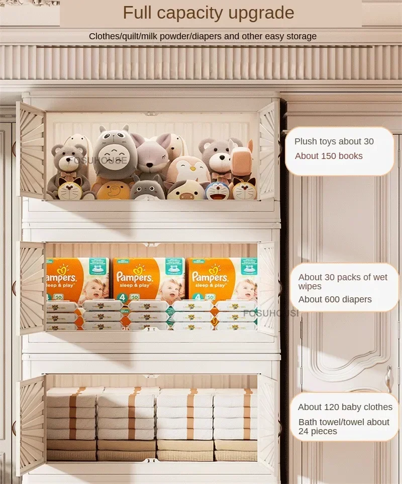 Nordic Folding Wardrobe: Simple Multi-Layer Closet Storage Locker 29 kf Sd262ded8e8fa4f419211608ea484ee86o