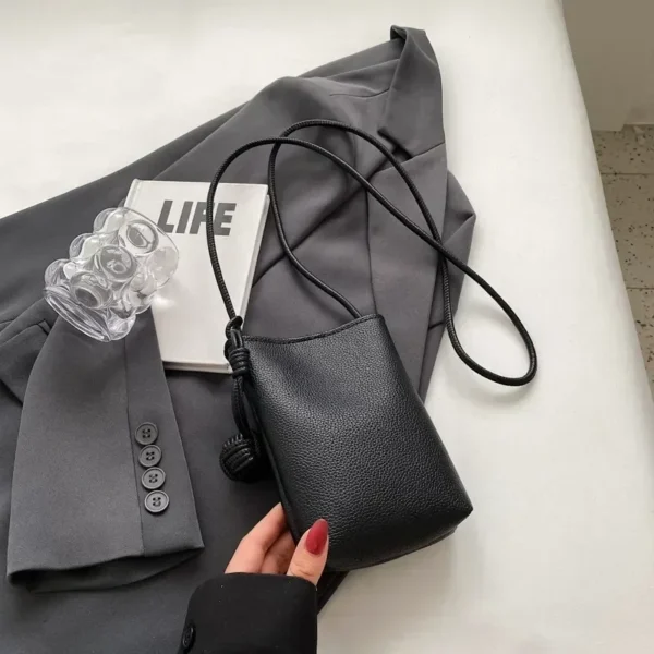Women Leather Small Crossbody Bag Designer Cell Phone Bag Lightweight Fashion Shoulder Bag Ladies Travel Purse - Image 6