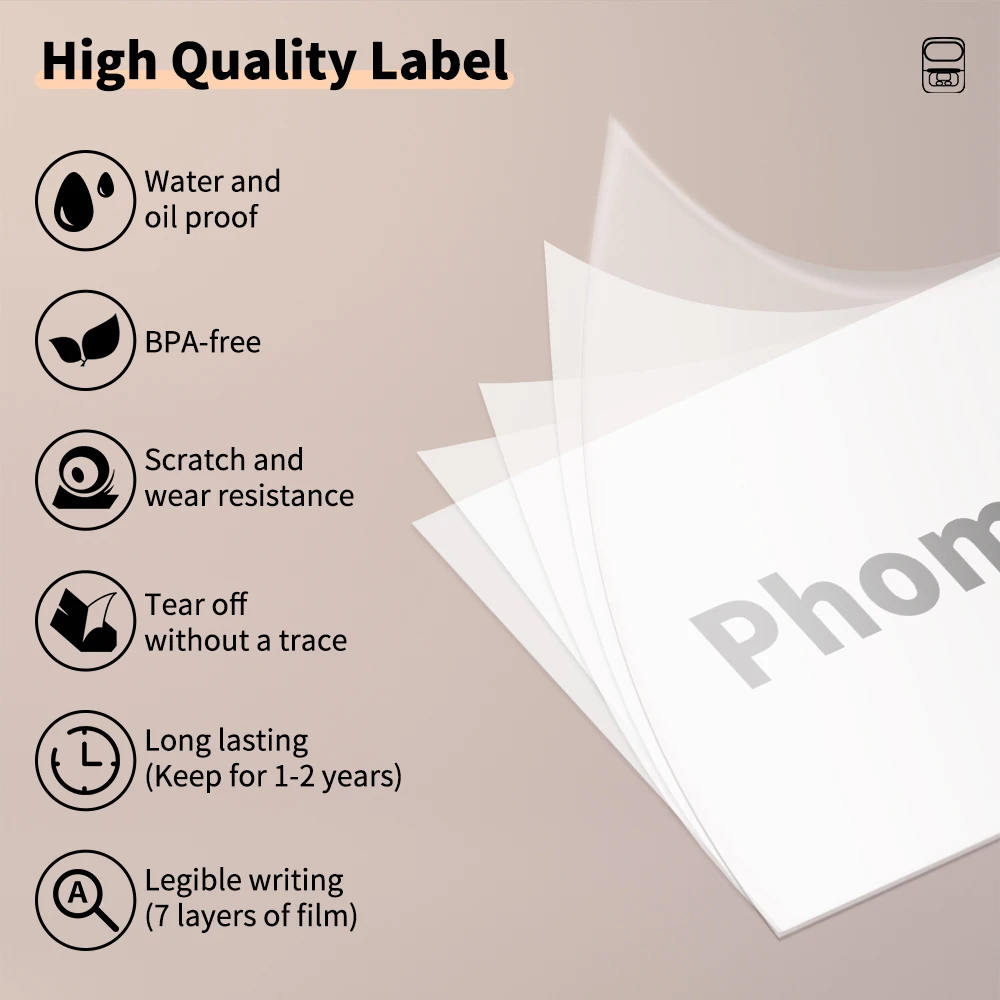 Phomemo M110 Mini Thermal Printer: Self-Adhesive Label Maker (Multi-Rolls) 18 kf Sd42cc10222af44c28469672e60fbc1f6v