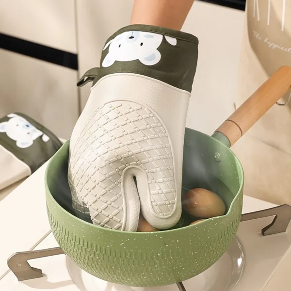 2pcs Silicone Gloves Thickened Insulation Gloves Anti Slip Anti Scald Oven Gloves Kitchen Baking ToolS - Image 3