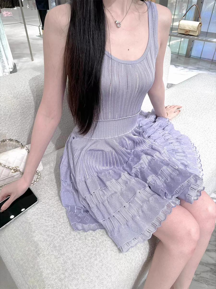 Six-Color Short Dress: High-End French Style Sleeveless Vest Stitching 13 kf Sdb3f64716c0349778872ef65669cd8e8B