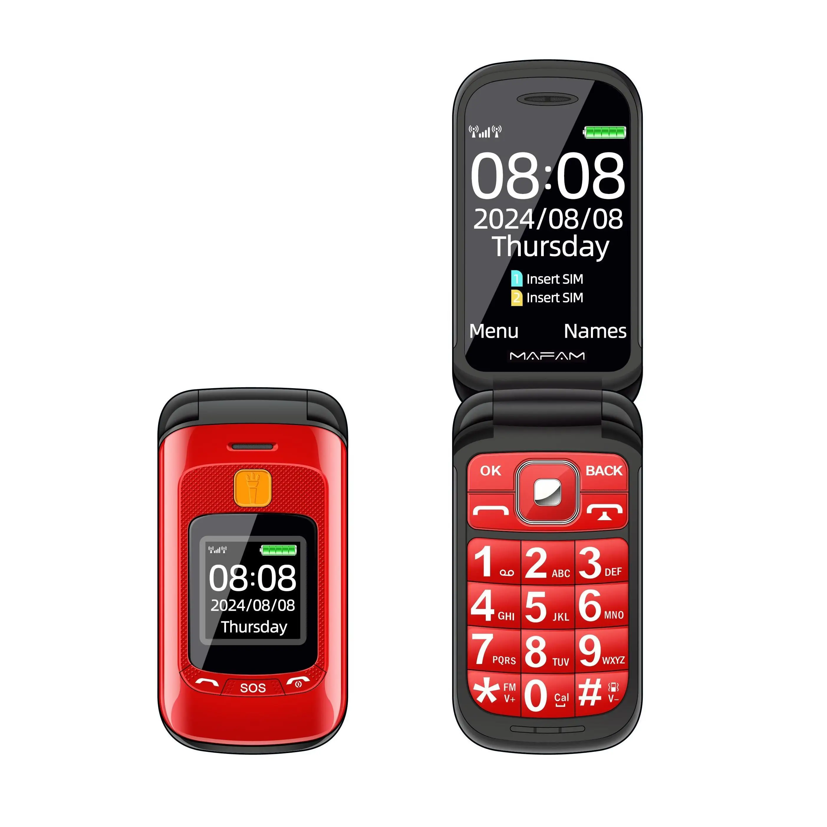 Senior Flip Dual Display Phone: Large Button, Speed Dial, SOS Call 31 kf Sdbb0c0a5f4e4458c968a865fc7c7c1ec6